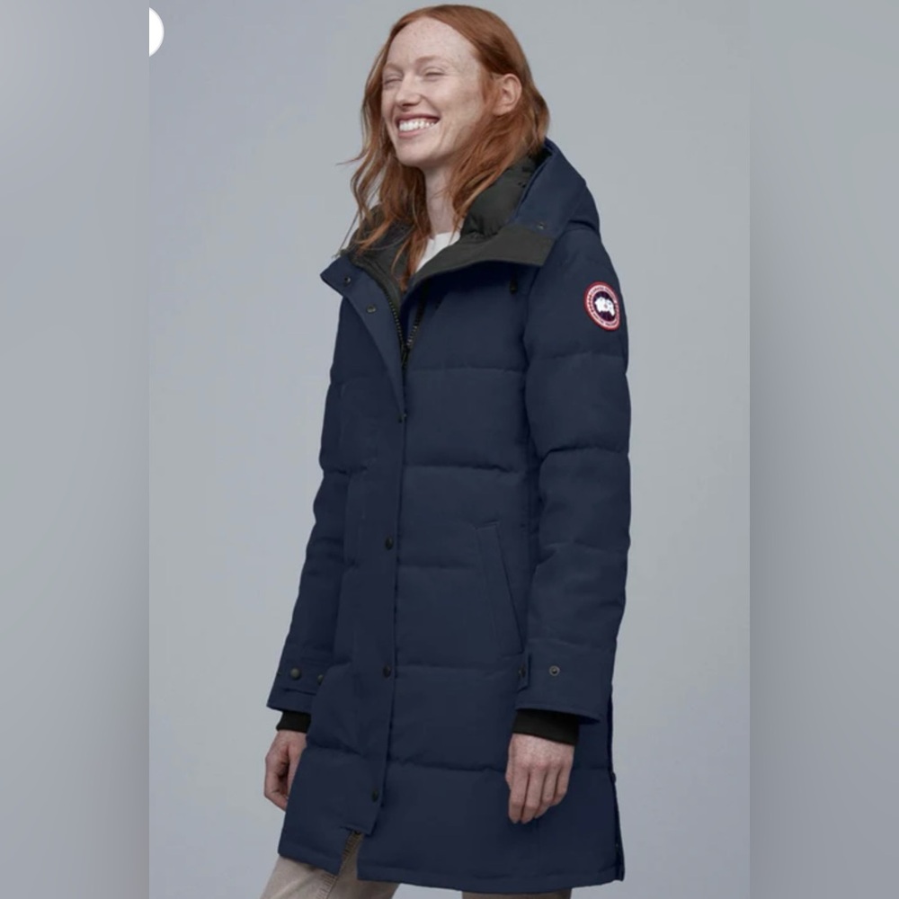 Canada Goose Shelburne Parka, Navy, size L, no fur trim, excellent condition